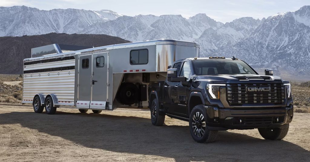 Sierra 3500 HD towing a trailer