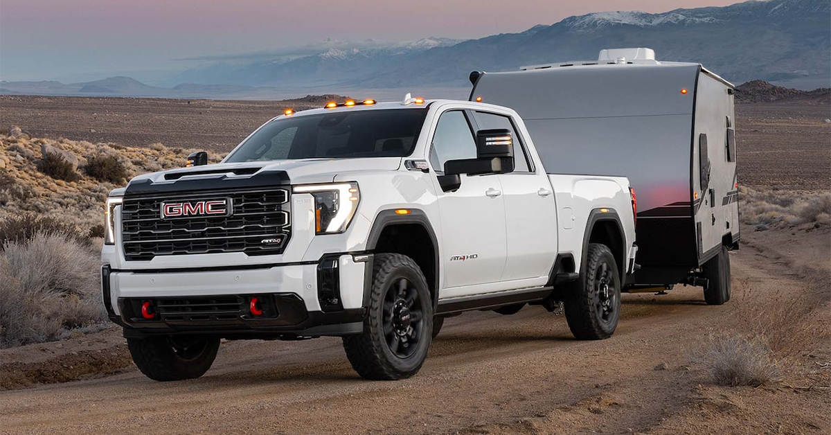 2025 GMC SIerra 2500 HD towing a trailer