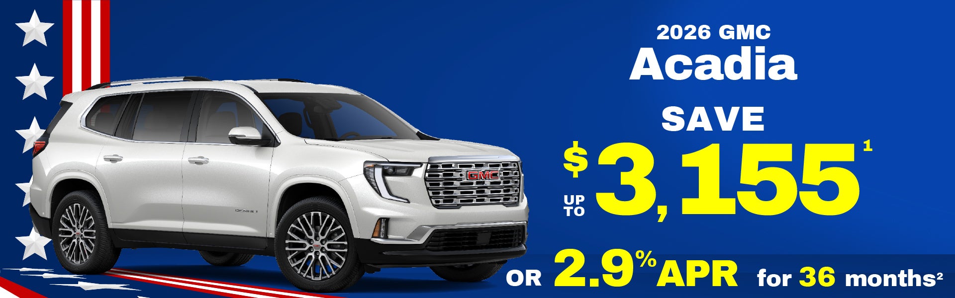 2026 GMC Acadia - up to $3155 off MSRP or 2.9% APR