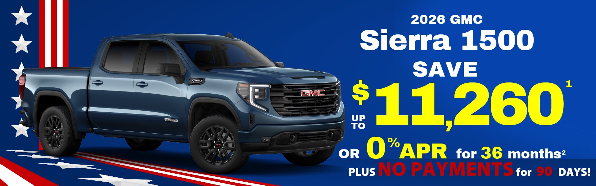 2026 GMC Sierra 1500 - save up to $11,260 or 0% APR