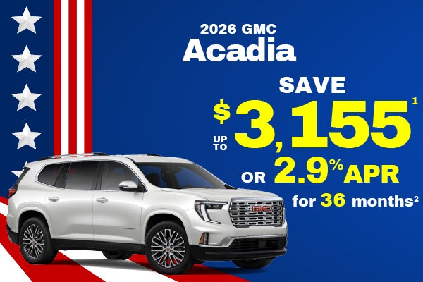 2026 GMC Acadia - up to $3155 off MSRP or 2.9% APR