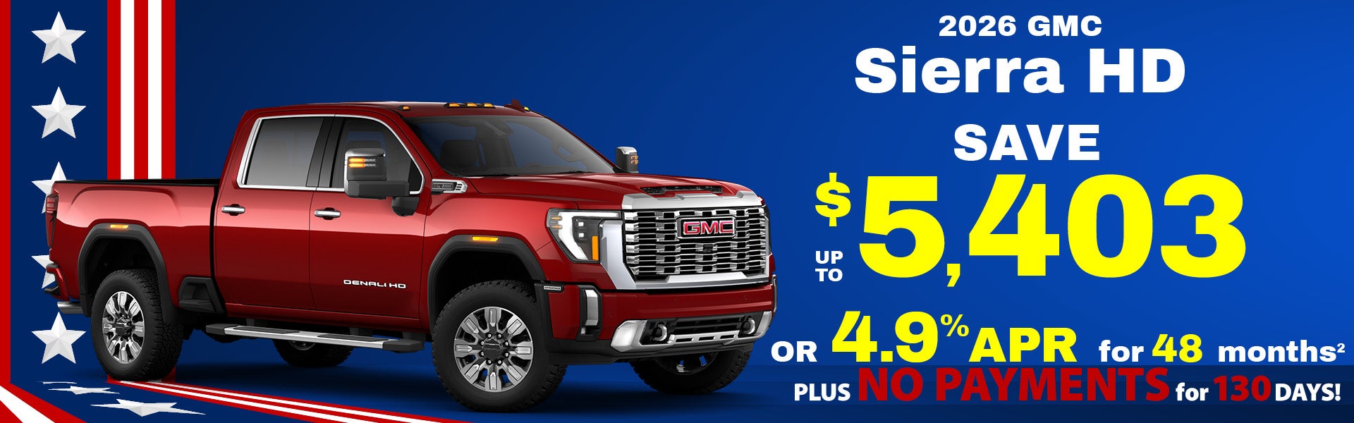 2026 GMC Sierra HD - up to $5403 off MSRP or 4.9% APR