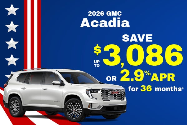 2026 GMC Acadia - up to $3086 off MSRP or 2.9% APR