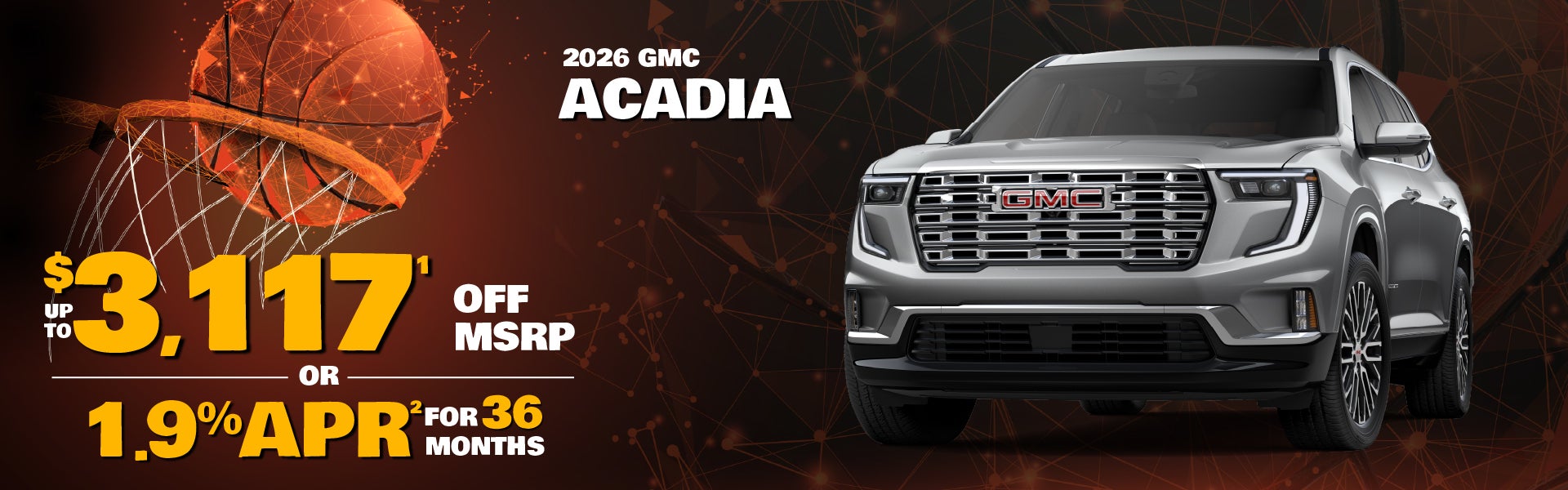 2026 GMC Acadia - up to $3117 off MSRP or 1.9% APR