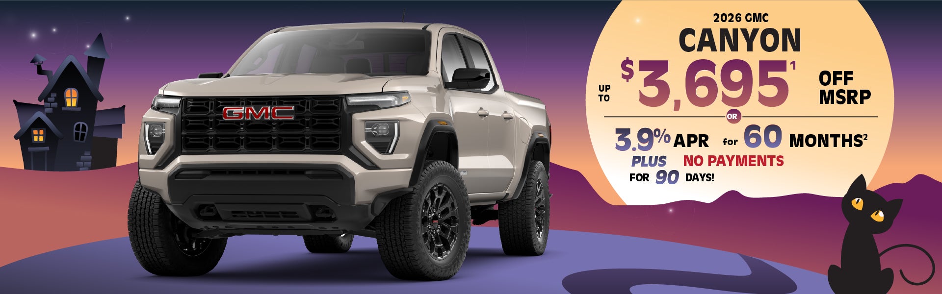 2026 GMC Canyon up to $3695 off MSRP or 3.9% APR for 60 mon.